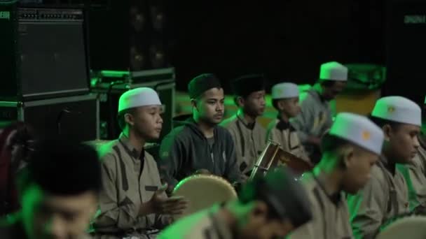 印度尼西亚茂物 2023年6月2日 马拉维是印度尼西亚传统的穆斯林音乐 在重大宗教活动期间播放 — 图库视频影像