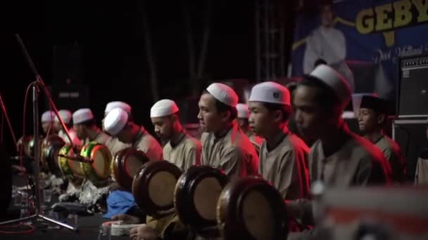 Bogor Indonesia Junio 2023 Marawis Una Música Tradicional Musulmana Indonesia — Vídeo de stock