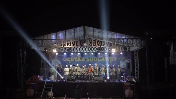 Bogor Indonésia Junho 2023 Marawis Uma Música Tradicional Muçulmana Indonésia — Vídeo de Stock