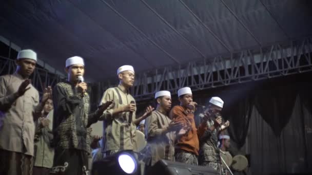 Bogor Indonezja Czerwca 2023 Marawis Tradycyjna Muzułmańska Muzyka Indonezji Grał — Wideo stockowe