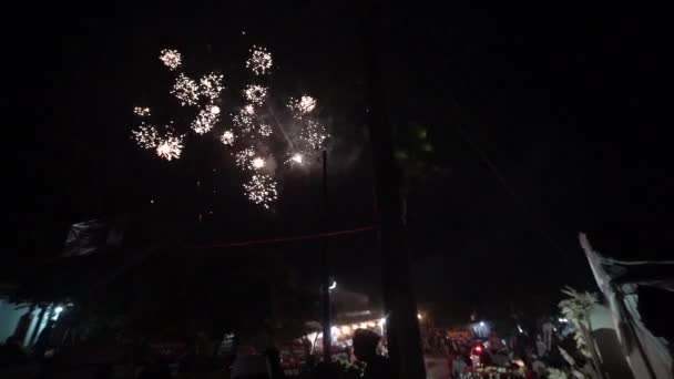 Ciclo Vero Proprio Festival Fuochi Artificio Colorati Nel Cielo Spettacolo — Video Stock