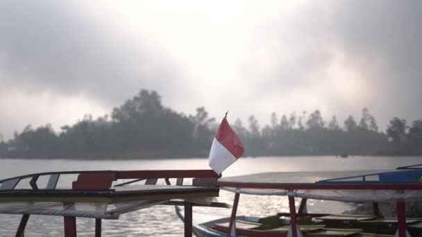 Indonesische Rot Weiße Flagge Weht — Stockvideo