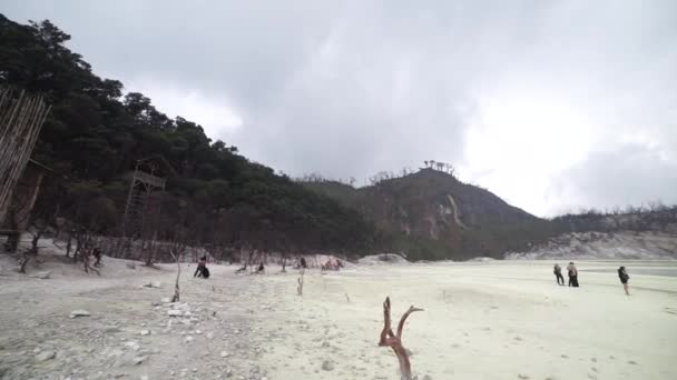 Kawah Putih Bandonesia Civile Indonesia Ottobre 2023 Kawah Putih Crater — Video Stock