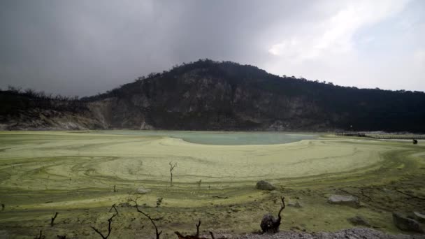 Timelapse Kawah Putih Crater Lake Ciwidey West Java Bandung Indonesia — Stock Video