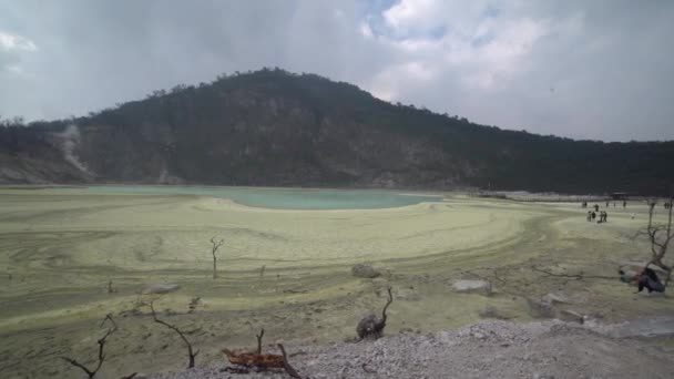 Kawah Putih Ciwidey Bandung Indonesia Октября 2023 Kawah Putih Crater — стоковое видео