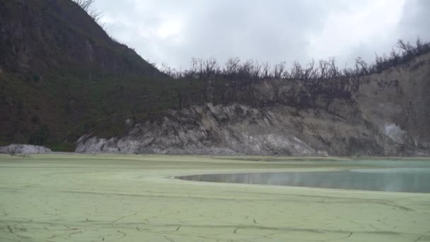 Lago Del Cráter Kawah Putih Ciwidey West Java Bandung Indonesia — Vídeos de Stock