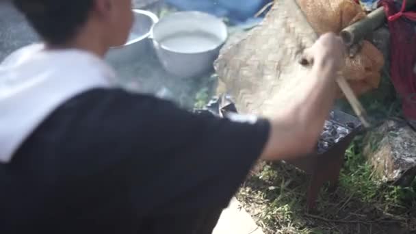 Bogor Indonesia June 2023 People Cook Satay Traditional Indonesian Wedding — Stock Video