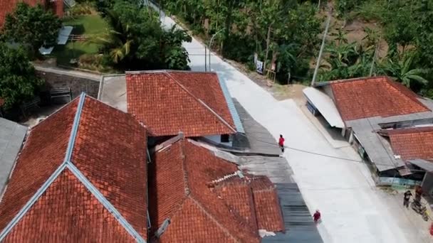 Cianjur Batı Java Endonezya Beton Yol Ile Kırsal Durum Görüntüsü — Stok video