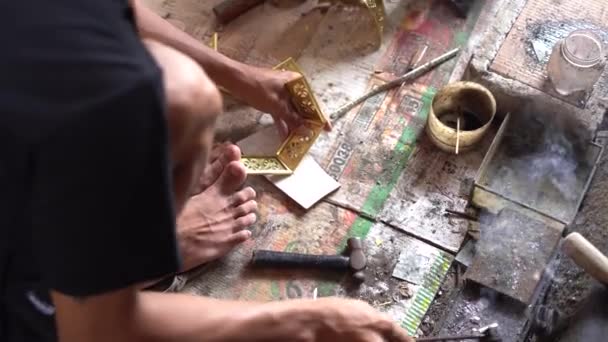 Cianjur Indonesia February 2024 Craftsmen Traditional Muslim Lantern Lamps Cianjur — Stock Video