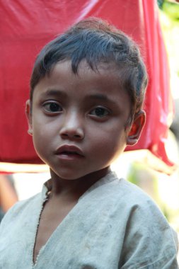 BADUY, İNDONEZYA - 18 Ekim 2015: Baduy portresi geleneksel kıyafetlerle tamamlandı