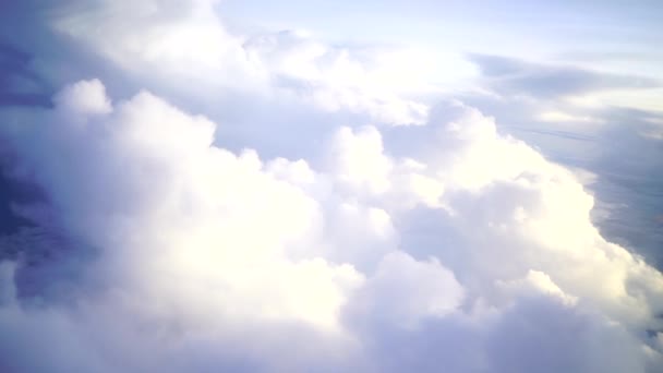 Nuages Blancs Sur Fond Ciel Bleu Gros Plan Cumulus Nuages — Video
