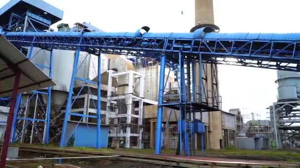 Уголь Конвейерных Лентах Технически Распределяется Топливо Паровых Электростанций — стоковое видео