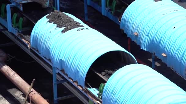 加工输送带上的煤 技术上作为蒸汽发电厂的燃料分配 — 图库视频影像