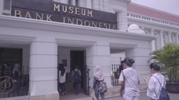 Ιακαρτα Ινδονησια Ιανουαριου 2017 Επισκέπτες Επισκέπτονται Μουσείο Της Τράπεζας Της — Αρχείο Βίντεο