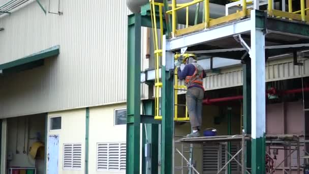 Personnes Travaillant Dans Zone Vapeur Une Centrale Thermique — Video
