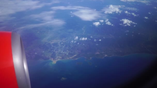 Літати Літаком Щоб Побачити Прекрасні Краєвиди Повітря Видовищний Вид Вікна — стокове відео