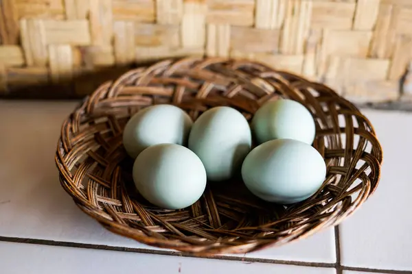 Preserved and ready-to-eat duck eggs. in Indonesia it is called telur asin