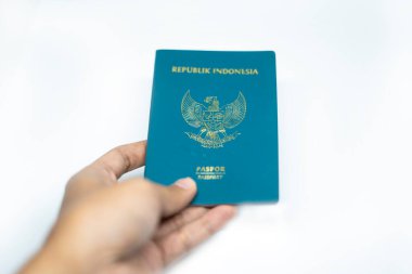 kitap pasaport Endonezya beyaz arka plan