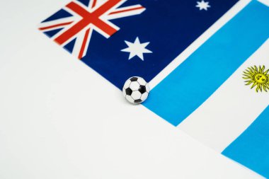 Australia vs Argentina, Football match with national flags clipart