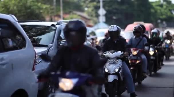 Jakarta Indonesia March 2016 Road Congestion Jakarta Filled Public Transportation — 图库视频影像