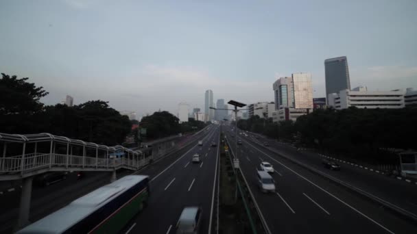 Jakarta Indonesia March 2016 Atmosphere Morning Vehicle Jalan Gatot Subroto — Stock Video
