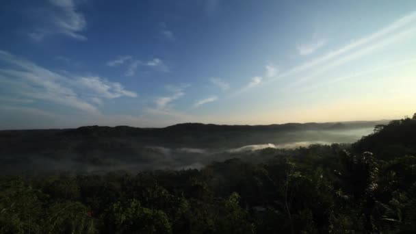 Timelapse Fog Rolls Headlands Morning Time Nature Concept Indonesia — Stock Video