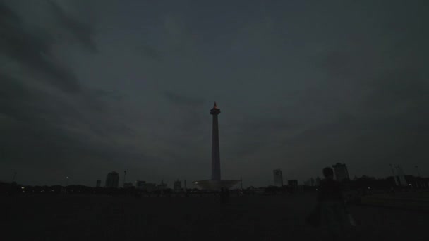 Jakarta Indonesien März 2016 Zeitraffer Monas Oder Nationaldenkmal Ein Historisches — Stockvideo