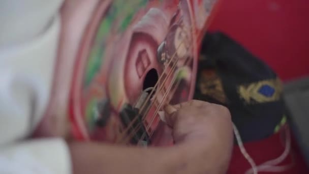 Музыканты Ломбока Играют Традиционных Музыкальных Инструментах — стоковое видео