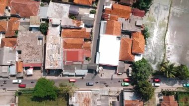 Cianjur 'daki yerleşim alanlarının hava görüntüsü