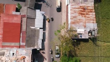 Cianjur 'daki yerleşim alanlarının hava görüntüsü
