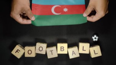 Futbol unvanlı Azerbaycan bayrağı. futbol konsepti