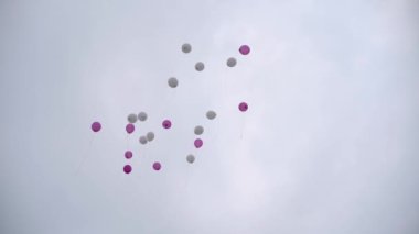 Balonlar gökyüzüne doğru uçuyor