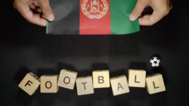 Afganistan bayrağı ve futbol unvanı. futbol konsepti