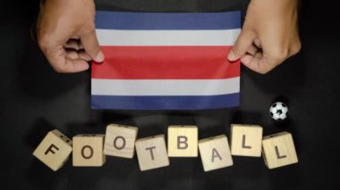 Futbol unvanlı Kosta Rika bayrağı. futbol konsepti