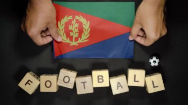 Futbol unvanlı Eritre bayrağı. futbol konsepti