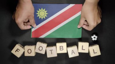 Namibya bayrağı ve futbol unvanı. futbol konsepti