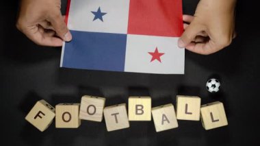 Futbol unvanlı Panama bayrağı. futbol konsepti