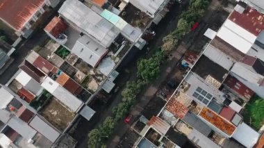 Cianjur 'daki yerleşim alanlarının hava görüntüsü