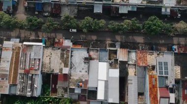 Cianjur 'daki yerleşim alanlarının hava görüntüsü