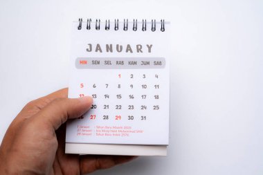 Ocak ayını gösteren masa başı takvimi