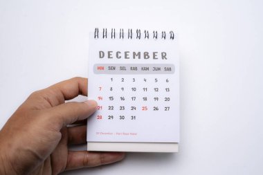 Aralık ayını gösteren el ele tutuşma takvimi