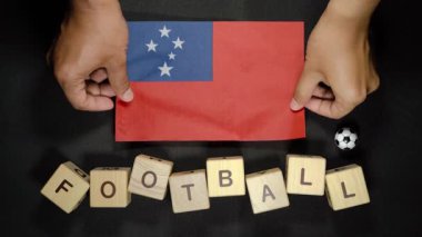 Futbol unvanlı Samoa bayrağı. futbol konsepti