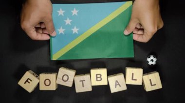 Solomon Adaları futbol unvanlı bayrağı. futbol konsepti
