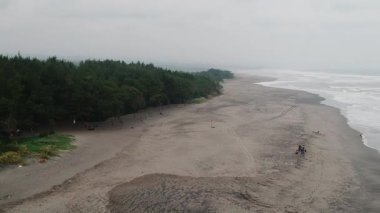 Siyah kumsalın havadan görünüşü