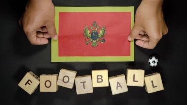 Karadağ futbol unvanlı bayrağı. futbol konsepti