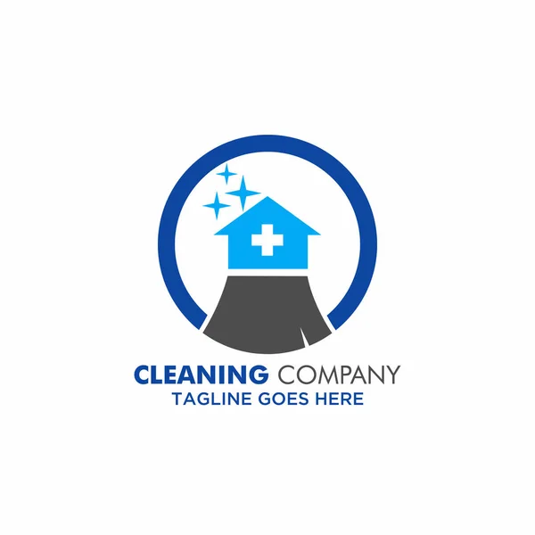 Sprzątanie Domu Logo Firmy Projektowanie Wektor Szablon — Zdjęcie stockowe