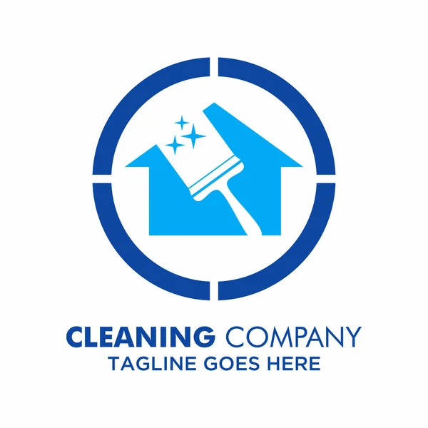 Haus Reinigung Firma Logo Design Schablone Vektor — Stockfoto