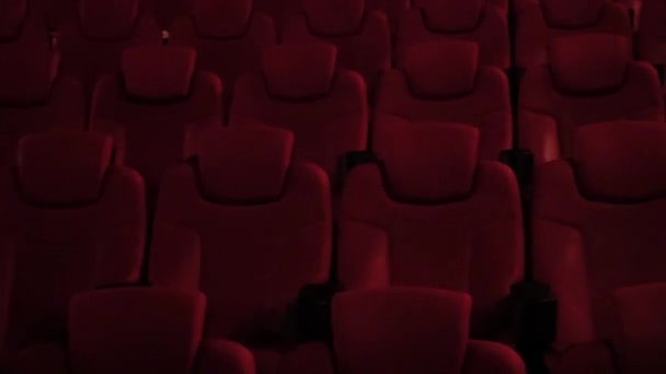 Cinéma Divertissement Sièges Vides Cinéma Rouge Pour Service Streaming Émissions — Video