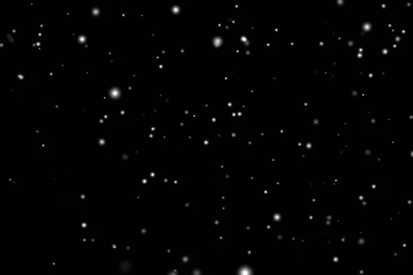 White Snow Overlay Layer Black Background Snowflakes Bokeh Snowfall Christmas — Stockfoto