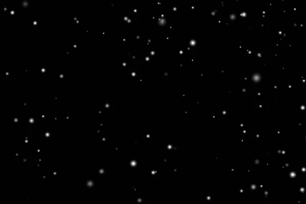 White Snow Overlay Layer Black Background Snowflakes Bokeh Snowfall Christmas — Stockfoto